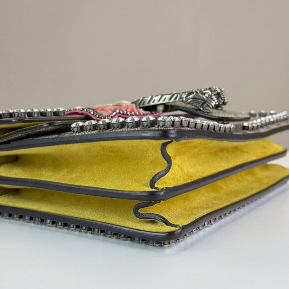 Gucci GG Logo Supreme Medium Dionysus Shoulder Bag With Diamond - Picture 6 of 9